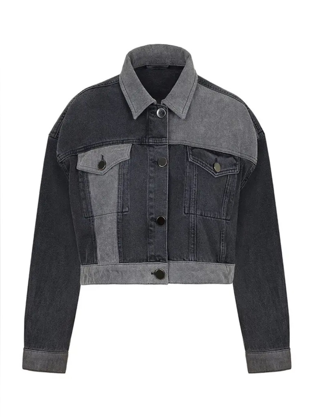 Nocturne Two Toned Pocketed Denim Jacket